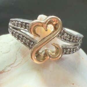 Open Hearts by Jane Seymour with 14k gold, 925 Silver and 22 round diamonds